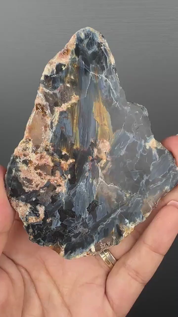 Pietersite Slab with Beautiful Chatoyant Colors