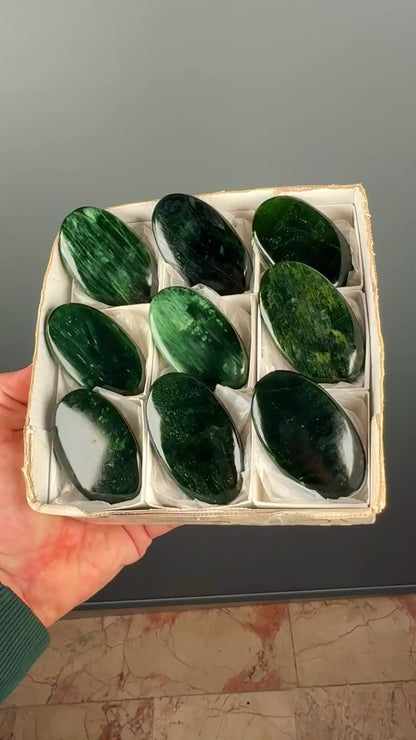 Green Kyanite Crystal Palm Stone