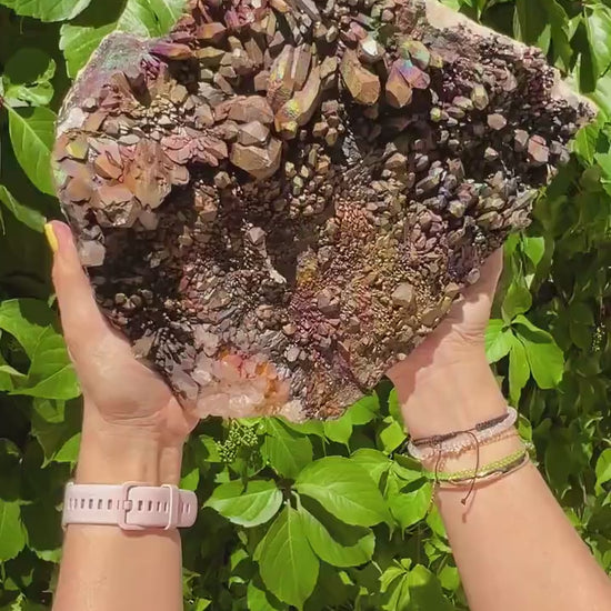 XXL Size! Quartz  with Rainbow Goethite Specimen