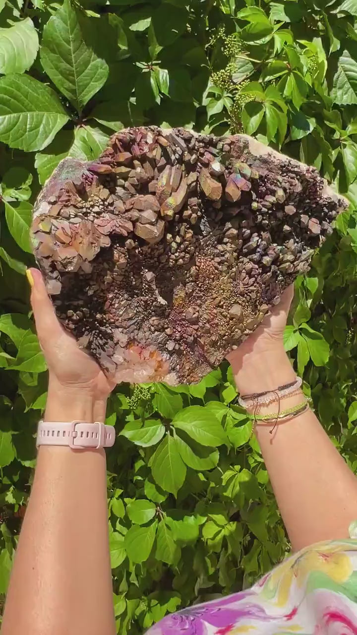 XXL Size! Quartz  with Rainbow Goethite Specimen