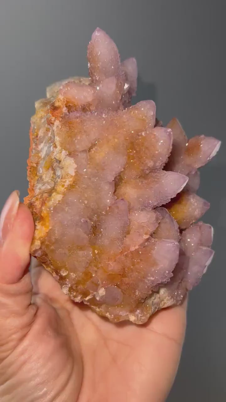 Beautiful Piece!Lilac Cactus (Spirit) Quartz  with Big Crystals