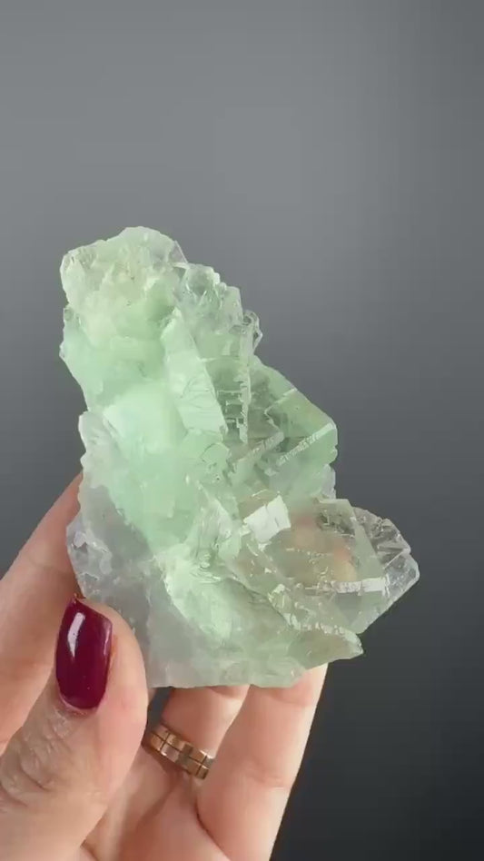 Gemmy Green & Purple Fluorite Crystal
