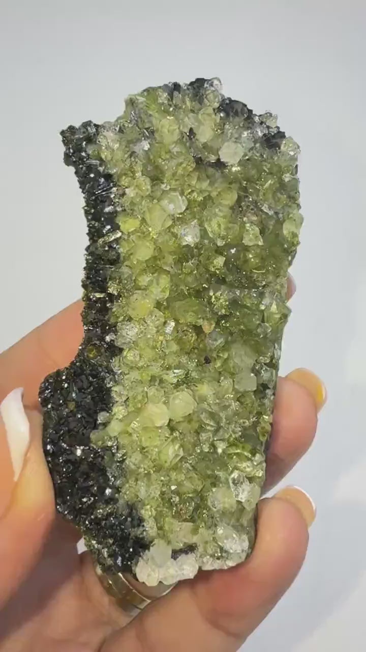 Quartz with Epidote Crystal Specimen, Epidote Quartz