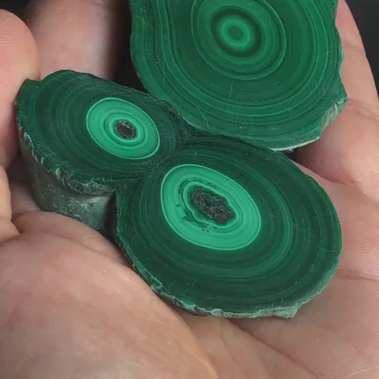 Set of 2! Polished  Green Malachite Slabs, % 100 Natural