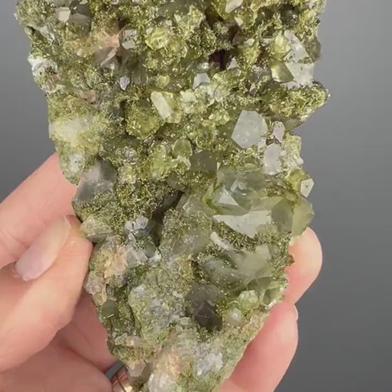 Forest Quartz with Epidote, Extra Sparkly Green Epidote with Quartz Specimen