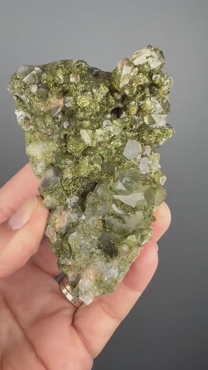 Forest Quartz with Epidote, Extra Sparkly Green Epidote with Quartz Specimen