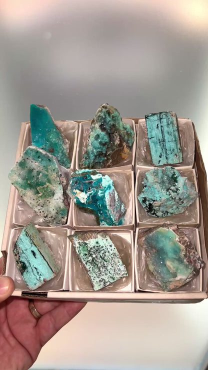 Druzy Blue Chrysocolla Lot-9 pieces