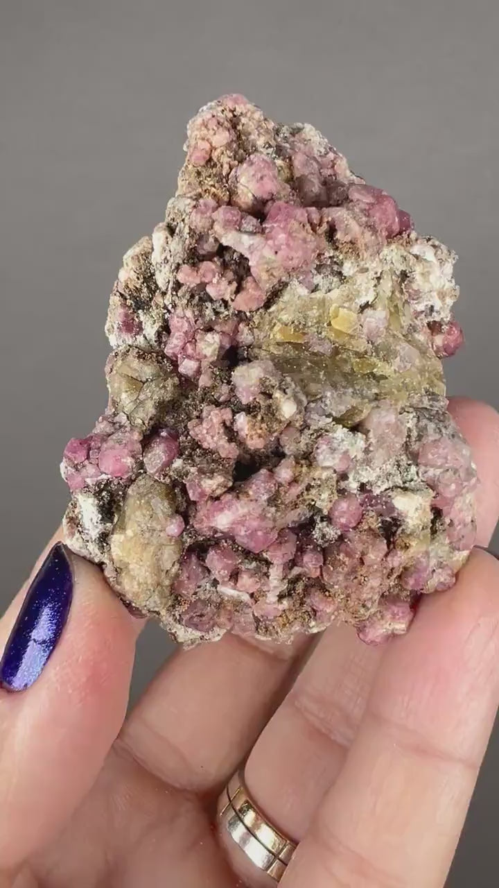 New !Raspberry Garnet Mineral Specimen