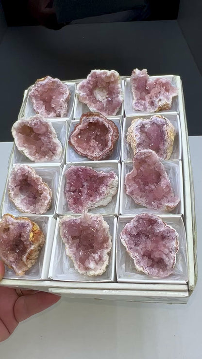 Pink Amethyst Crystal Specimen Lot - 12 Pieces