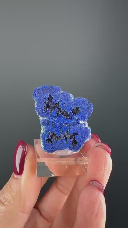 Gem Indigo Blue Azurite Crystal Geode