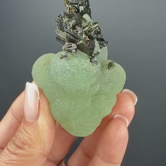 Grape Green Prehnite with Dark Green Epidote Specimen