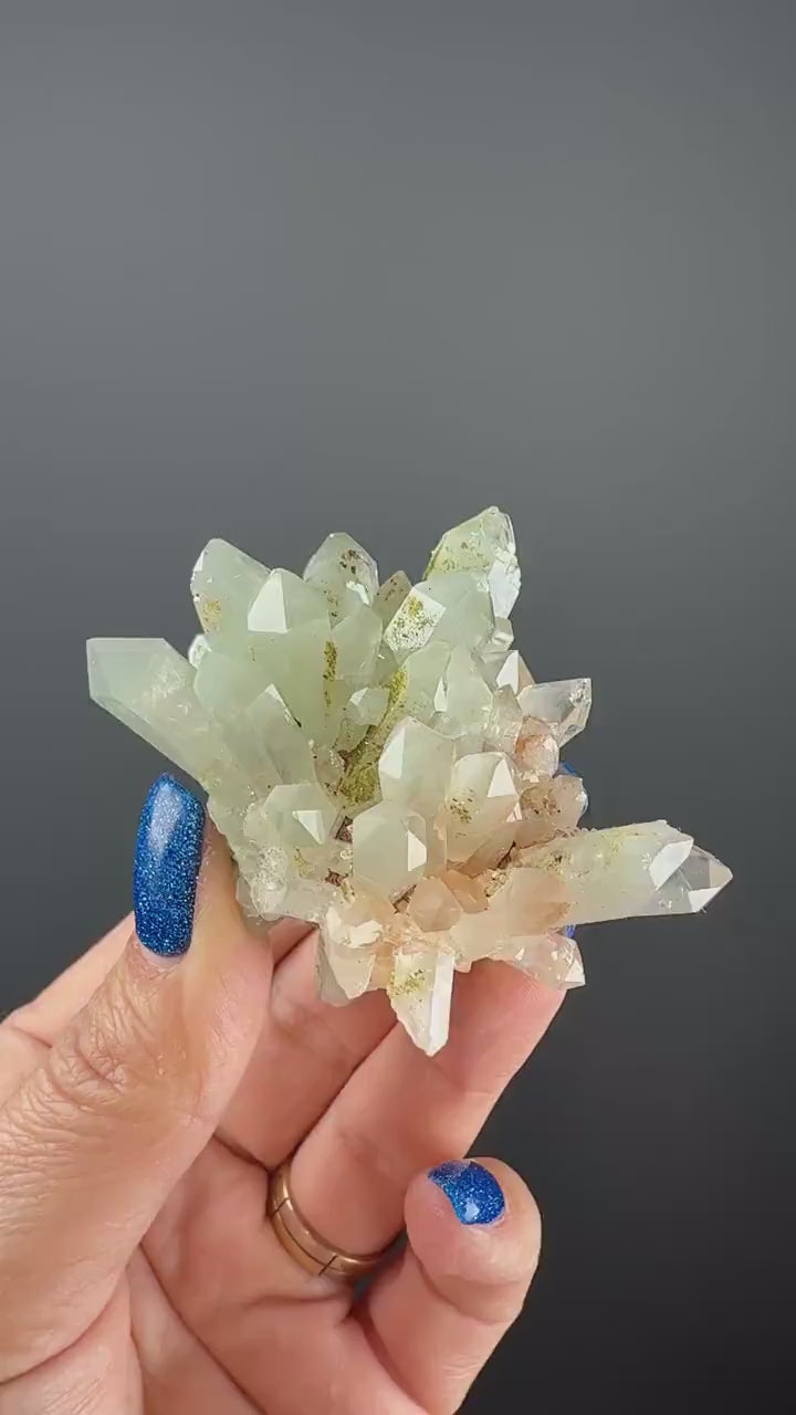 Epic! Crystal Quartz Flowers with Glittery Chlorite Crystals  Specimen From Turkey