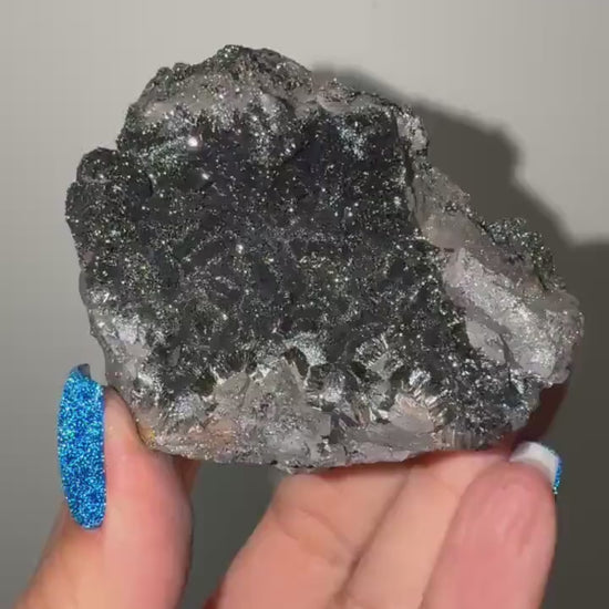 Rare Silky Black Galaxy Hematite Specimen, Morocco Origin