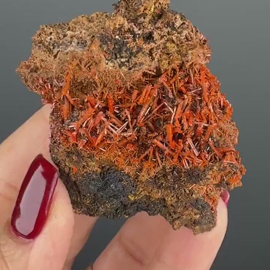 Orange Crocoite Crystal Specimen