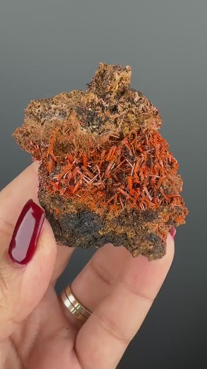 Orange Crocoite Crystal Specimen