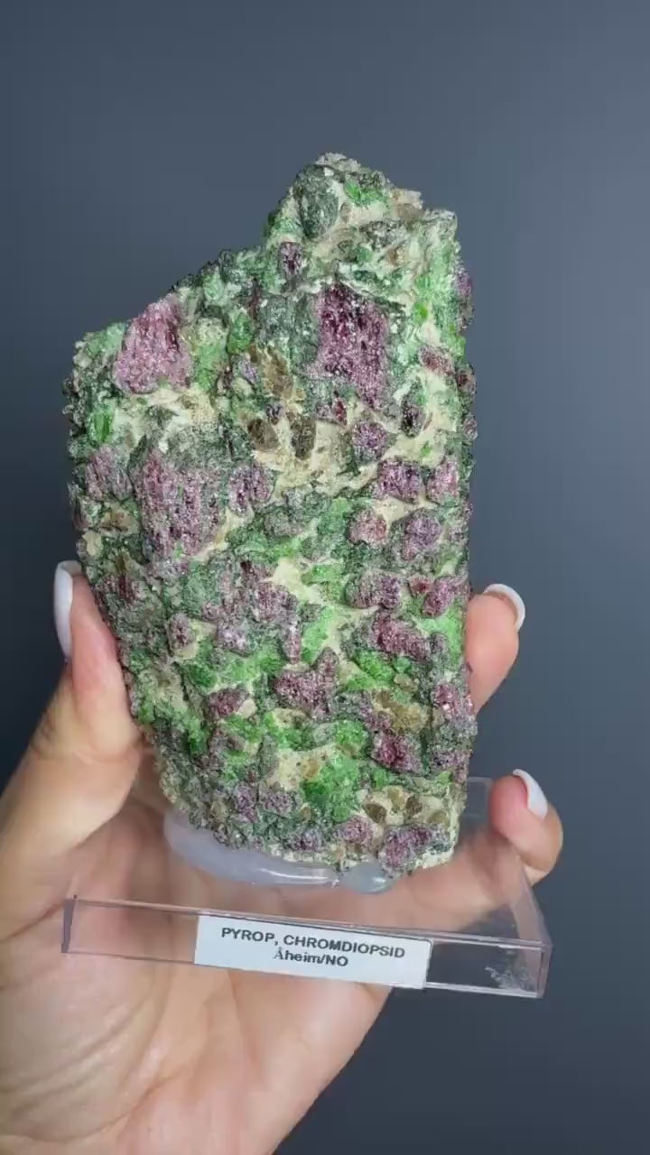 Rare! Pyrope Garnet with Chrom Diopsite Specimen