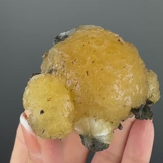 Yellow Stellerite with Green Epidote Crystal Specimen