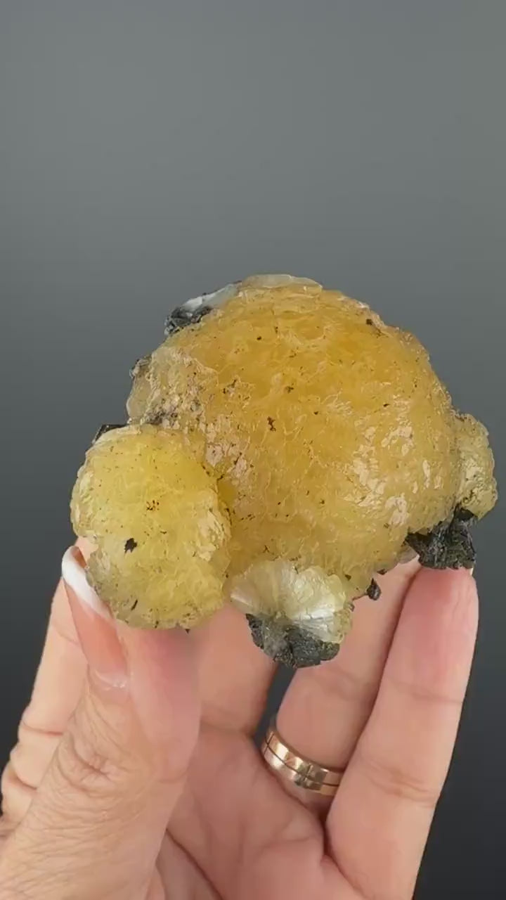 Yellow Stellerite with Green Epidote Crystal Specimen