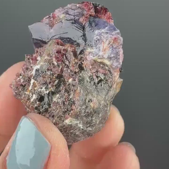 Amazing Piece! Corundum Var. Sapphire on Garnet Specimen