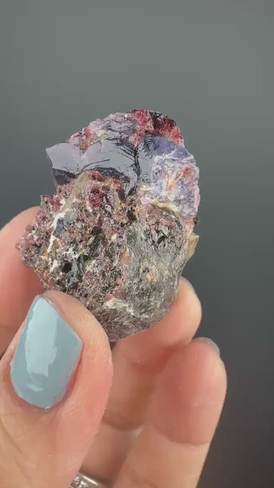 Amazing Piece! Corundum Var. Sapphire on Garnet Specimen
