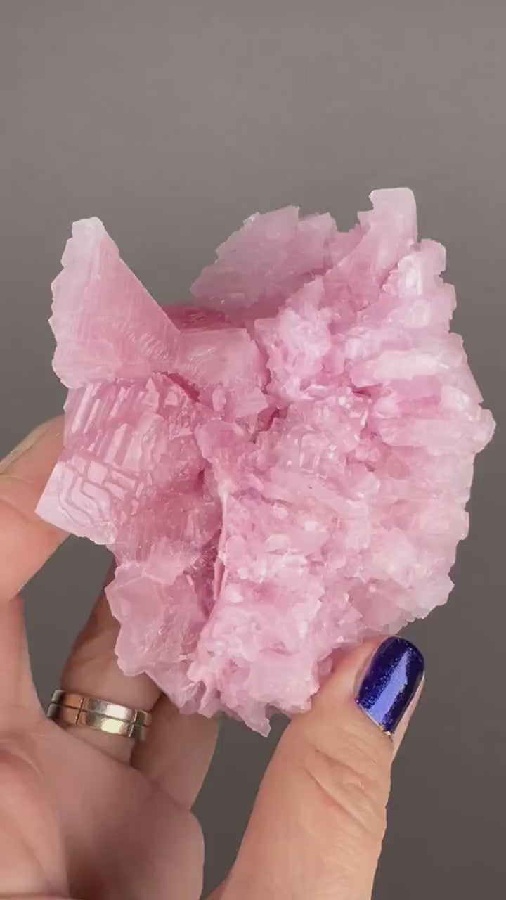 Candy Pink Halite Mineral Specimen, Pink Halite Crystal