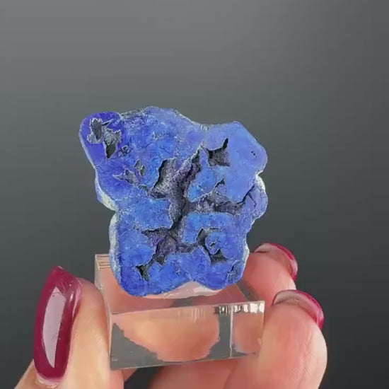 Gem Indigo Blue Azurite Crystal Geode