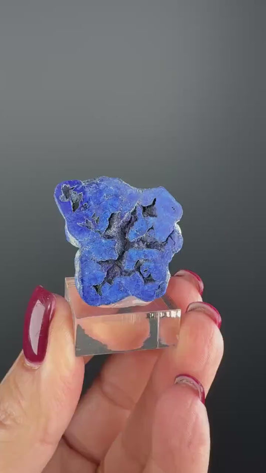 Gem Indigo Blue Azurite Crystal Geode