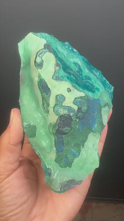 Rare!Blue Cornetite with Malachite Crystal from Congo