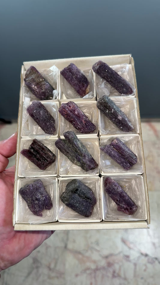 Rubellite Tourmaline with Lepidolite Pseudomorph Lot