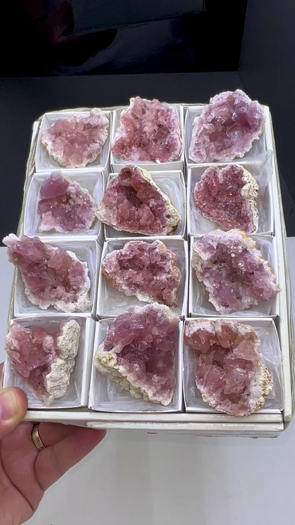 Pink Amethyst Crystal Specimen Lot - 12 Pieces