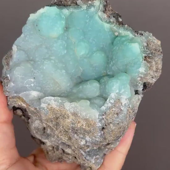 New Find and Rare!Pretty Blueish-Green Color Smithsonite  Mineral Crystals Specimen