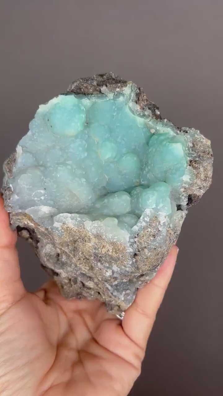 New Find and Rare!Pretty Blueish-Green Color Smithsonite  Mineral Crystals Specimen