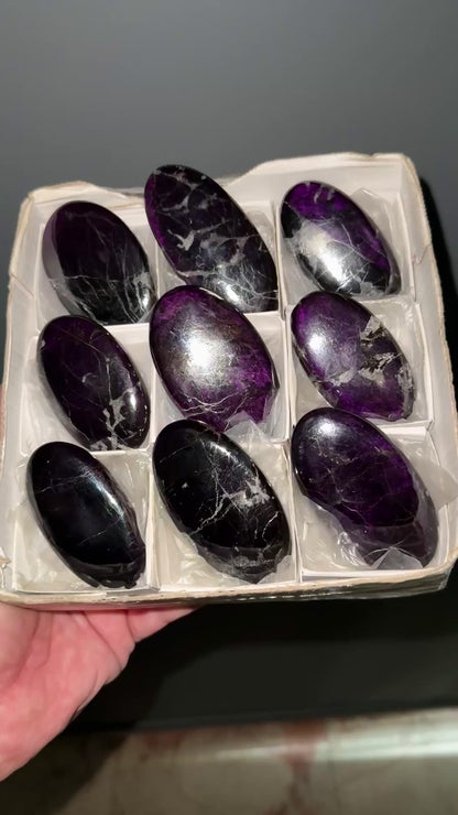 Purpurite Crsytal Palm Stone Lot