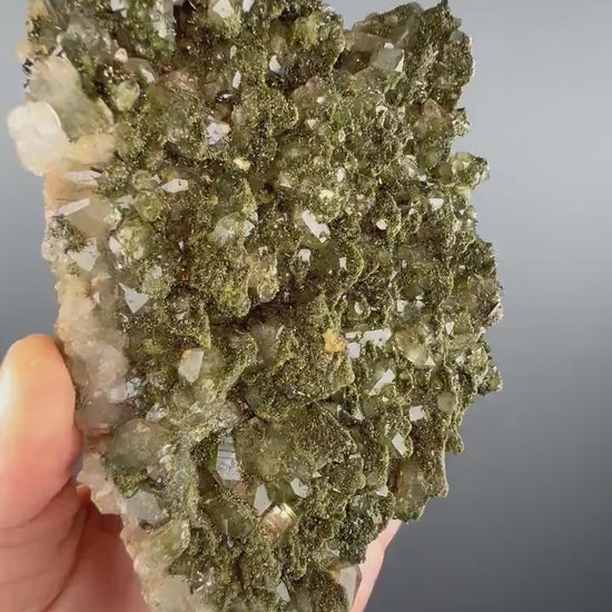 Forest Epidote with Quartz, Extra Sparkly Green Epidote with Quartz Specimen