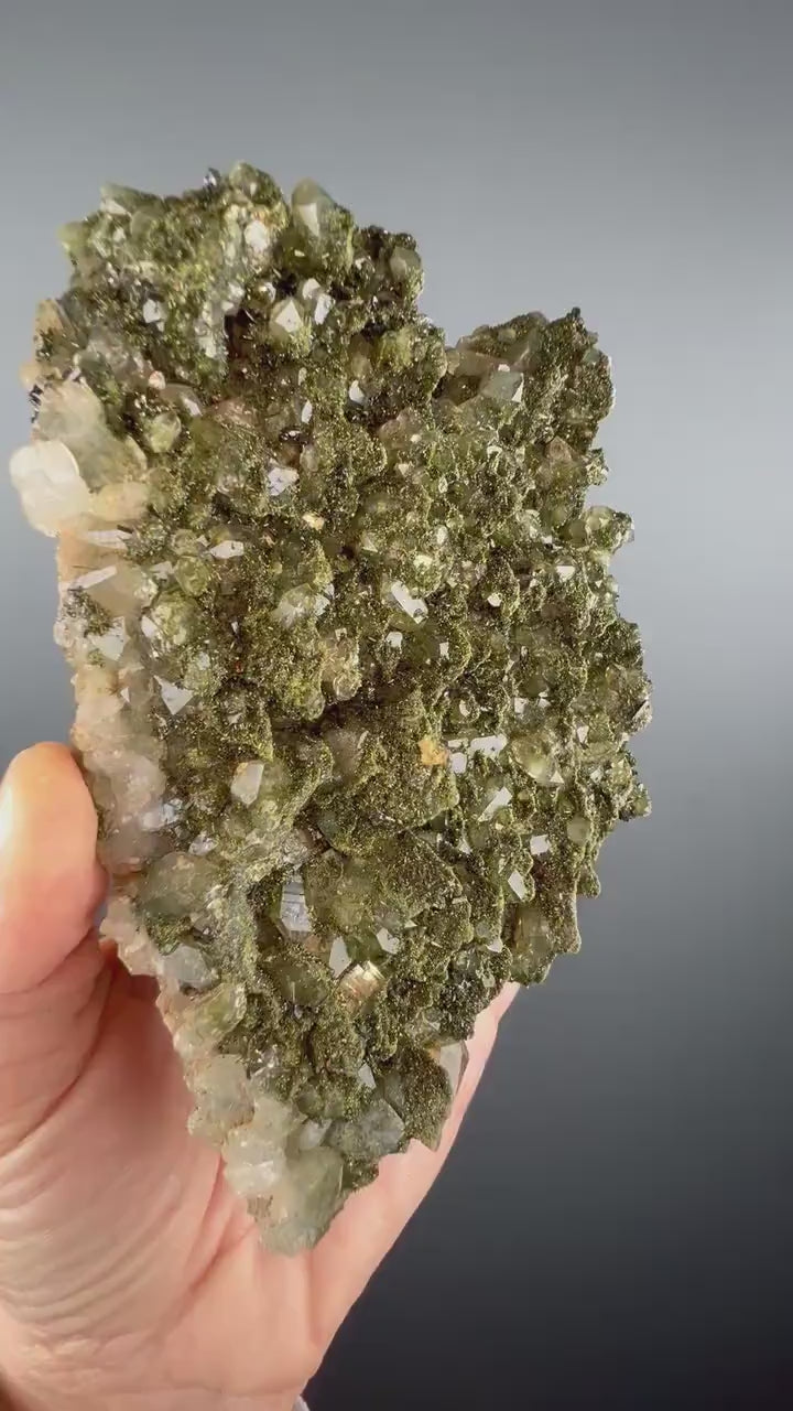 Forest Epidote with Quartz, Extra Sparkly Green Epidote with Quartz Specimen