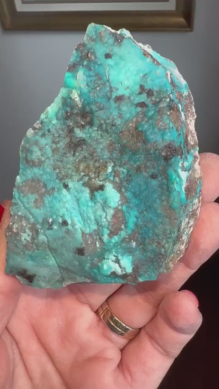 Every Shades of Blue! Blue Chrysocolla Crystal Specimen. Amazing Opaque Blue Color