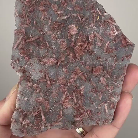 NEW!!!Red Heulandite on  Blue Chalcedony Specimen