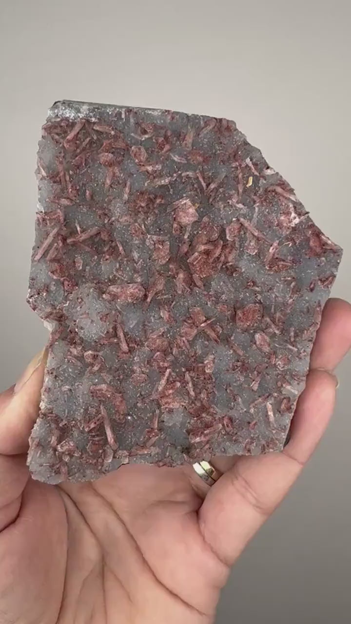 NEW!!!Red Heulandite on  Blue Chalcedony Specimen