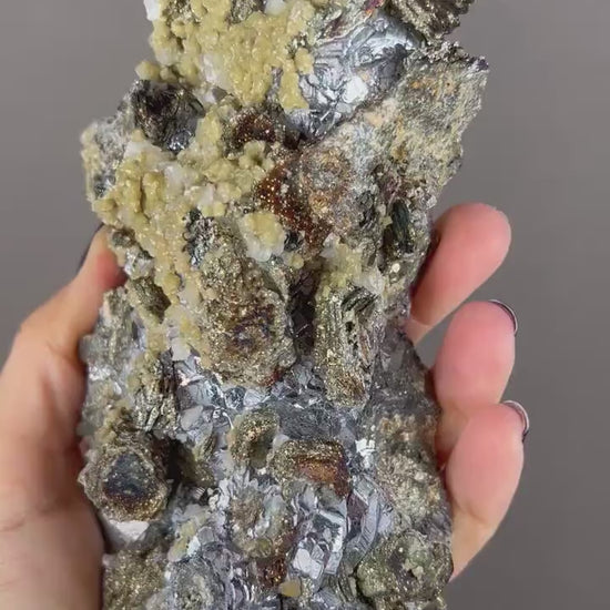 Amazing Piece! Glittery Pyrrhotite with Pyrite and Galena Specimen