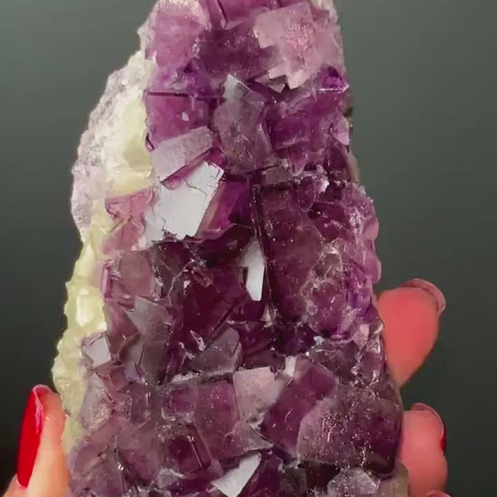 Amazing Piece!Purple Fluorite Specimen with Phantoms From Okorusu,Namibia