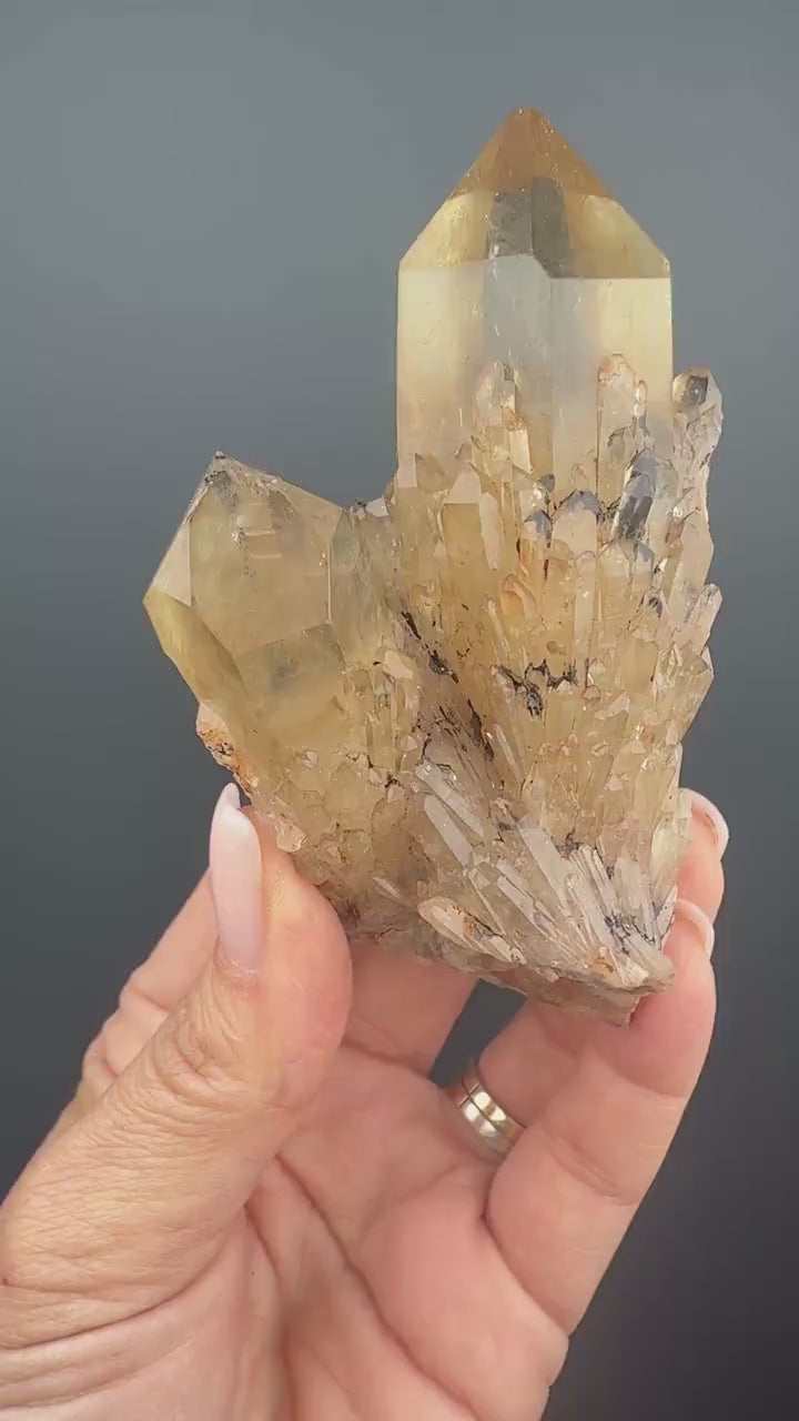 Kundalini Energy! Natural Kundalini Citrine Point,Raw Kundalini Citrine