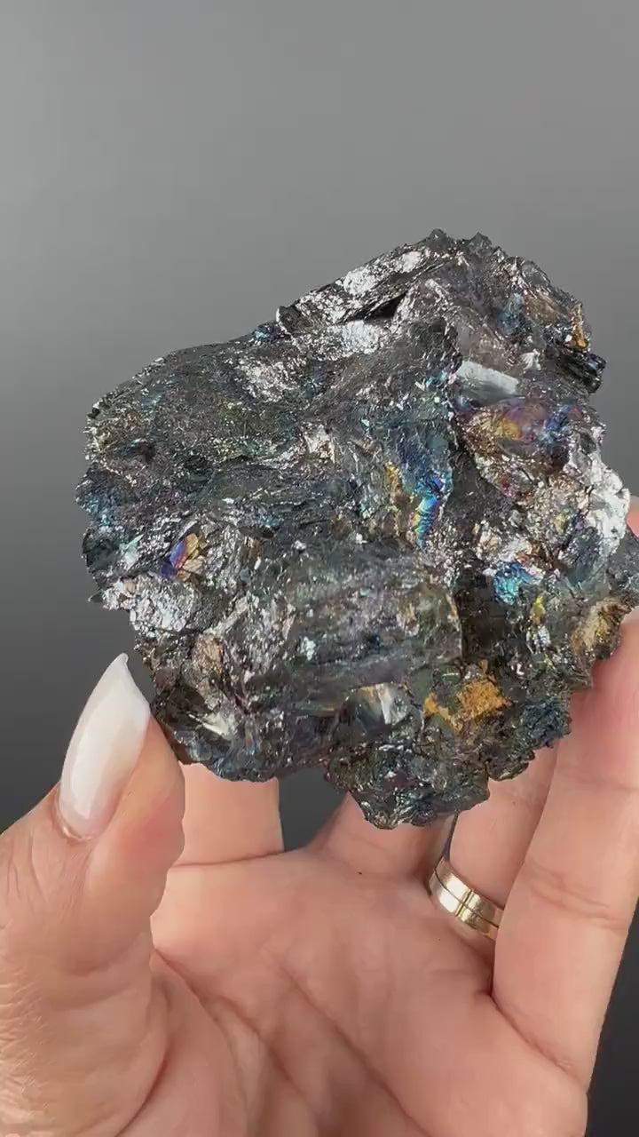 All Natural  Iridescent Colors ! Hematite Specimen From Italy