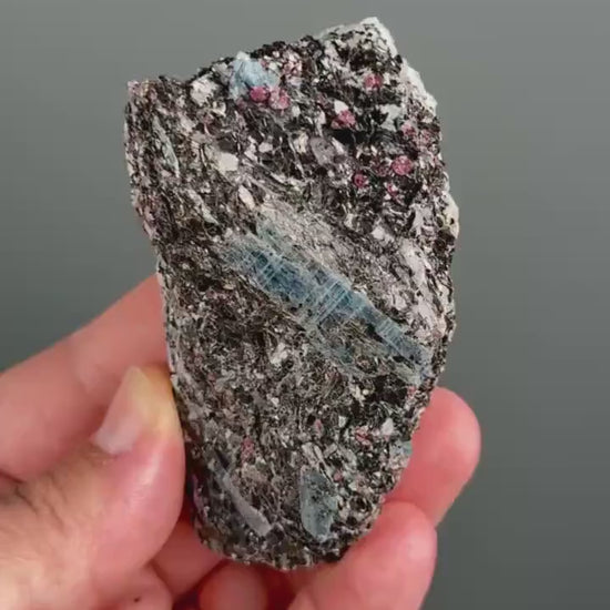 Rare! Blue Kyanite with Garnet  Mineral Specimen