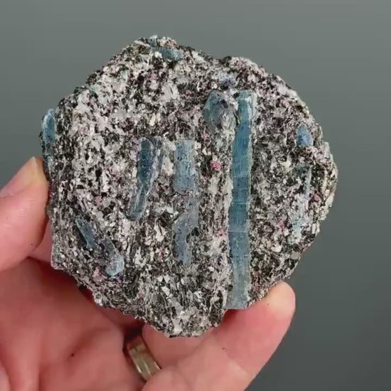 Blue Kyanite with Garnet  Mineral Specimen