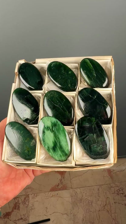 Green Kyanite Crystal Palm Stone