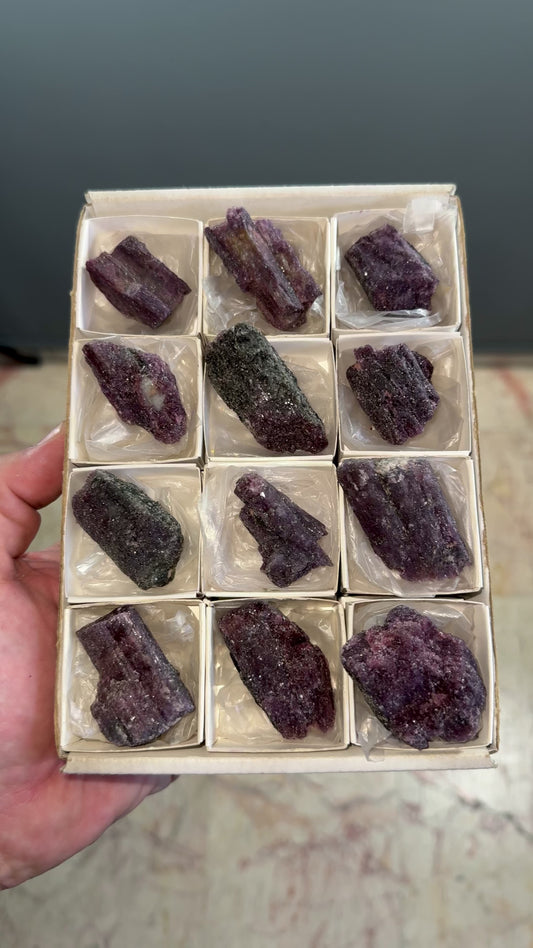 Rubellite Tourmaline with Lepidolite Pseudomorph Lot