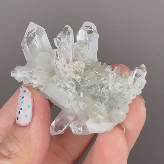 Beautiful Piece! Himalayan Clear Quartz with Green Chlorite from Indian Himalayas