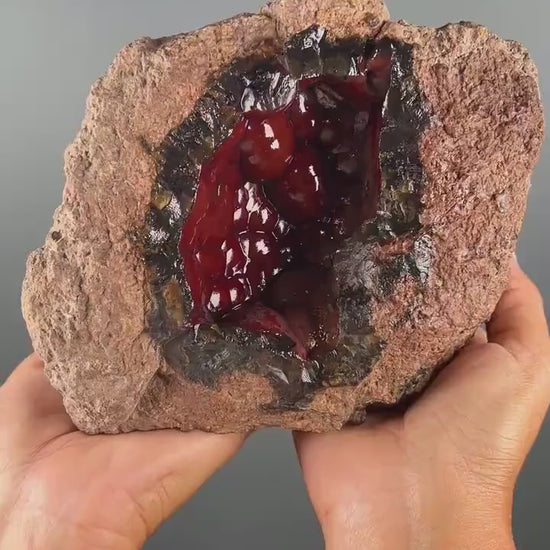 XXL Size! Self Standing!Red Fox Crater Agate,Fox Agate, Crater Agate,Red Agate