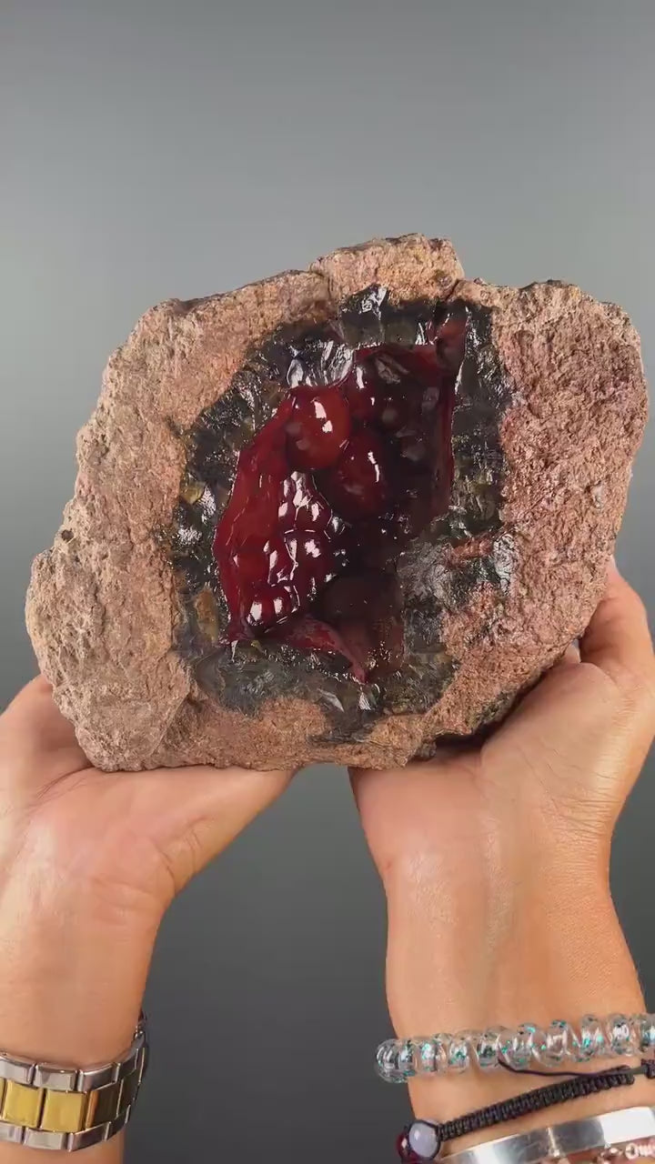 XXL Size! Self Standing!Red Fox Crater Agate,Fox Agate, Crater Agate,Red Agate