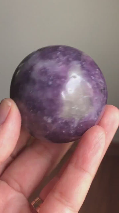 New Stock! Lilac Lepidolite (Mica) Sphere, Lepidolite Sphere